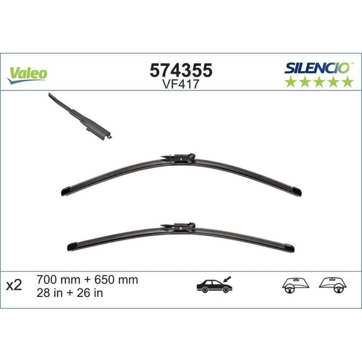 Silecek Seti X-TREM Flat Blade 700-650 MM Peugeot 307 İçin - VALEO 574355