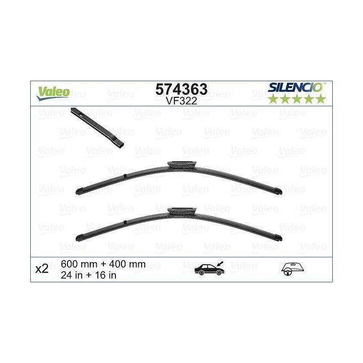 Silecek Seti X-TREM Flat Blade 600-400 MM Renault Clio III İçin - VALEO 574363