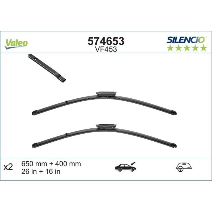 Silecek Süpürgesi Silencio X-TRM Flat Blade Renault Laguna III İçin (2007-) (650+400mm) - VALEO 574653