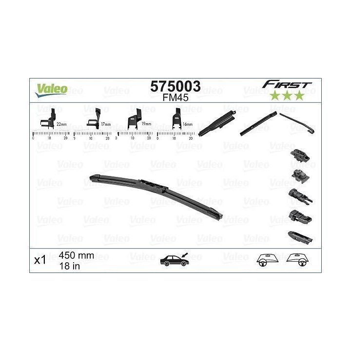 Muz Tipi Silecek Süpürgesi First VFB45 (450mm) - VALEO 575003
