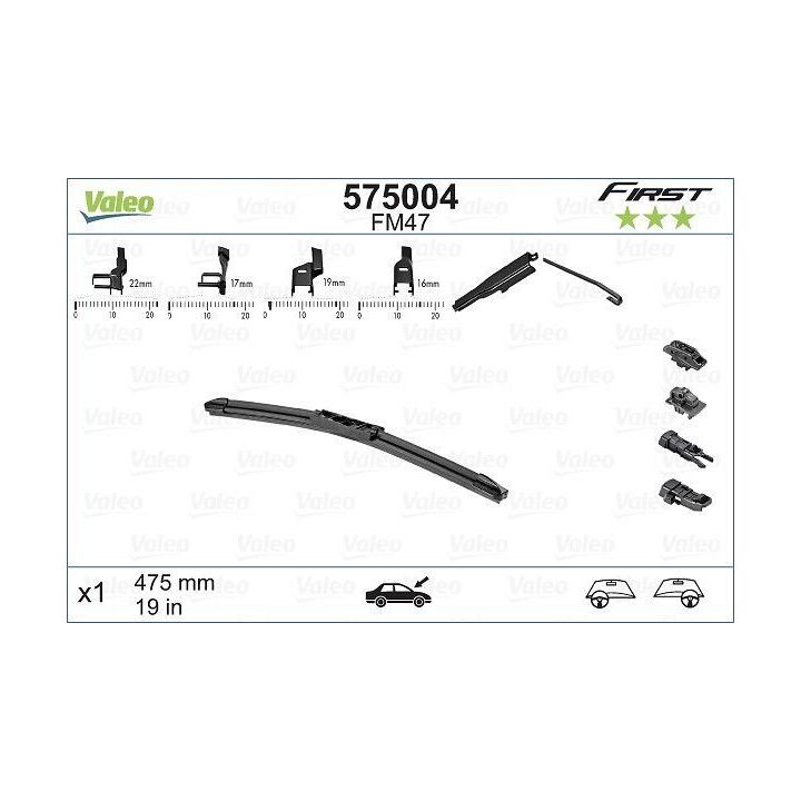 Silecek Süpürgesi First MultiConnection Flat Blade FM47 (475mm) - VALEO 575004