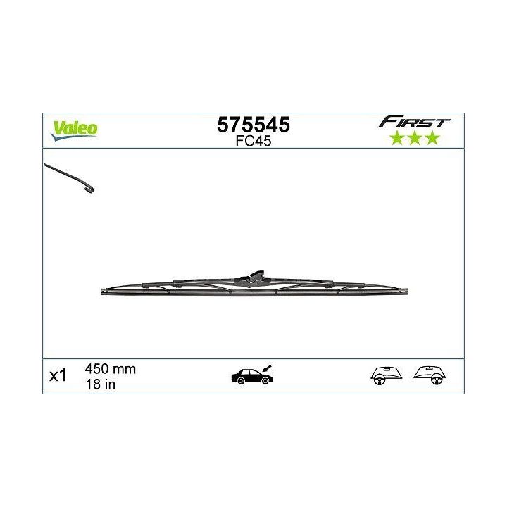 Valeo First Standart Silecek Süpürgesi 450mm - VALEO 575545