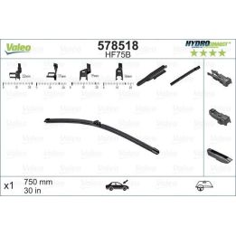 Ön Muz Tipi Silecek Süpürgesi 750 MM Hydroconnect Çoklu Bağlantı HF75B - VALEO 578518