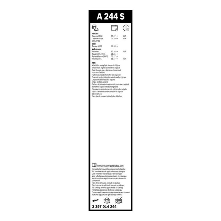 Bosch Aerotwin Ön Muz Silecek Seti 630-550 MM VW Tiguan Skoda Kodiaq (2016-) - BOSCH 3397014244