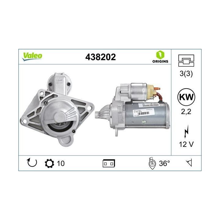 Marş Motoru 12V 2.2 KW Renault Megane II Trafic 2.0 Dci (2005-) - VALEO 438202