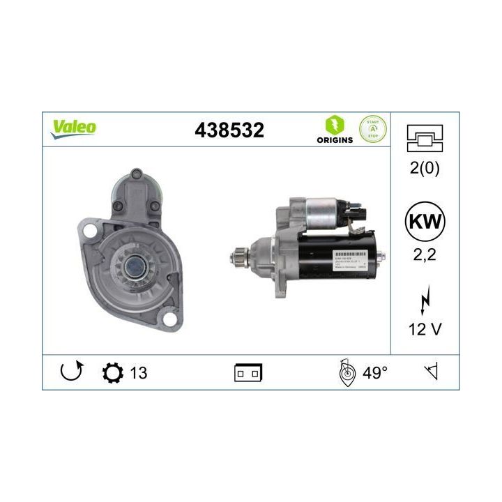 Restarter Marş Motoru VW Crafter II 2.0 TDI - VALEO 438532
