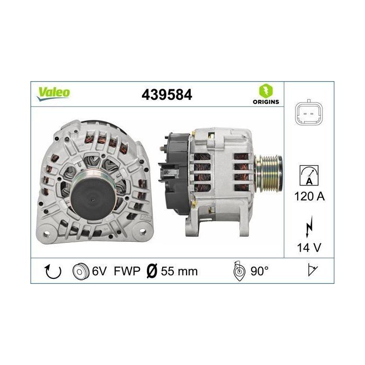 Alternatör 125A Renault Clio III Megane II Kangoo Dacia Logan 1.5 DCI - VALEO 439584