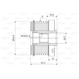 Alternatör Kasnağı Renault Clio Megane 1.4 1.6 İçin (1998-) - VALEO 588023