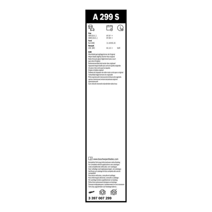 Fiat 500 Aerotwin Silecek Seti (600/340 mm) - Bosch 3397007299