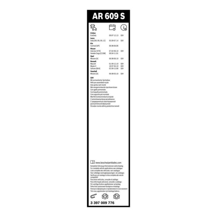 Renault Master ve Opel Movano Aerotwin Silecek Seti (600/600 mm) - Bosch 3397009776