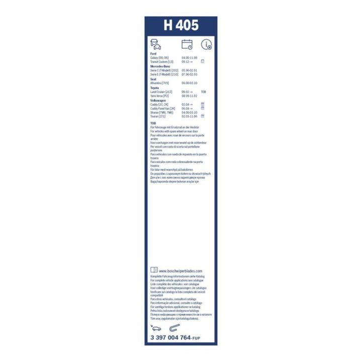 Arka Cam Sileceği Twin 400 mm VW Caddy III Ford Galaxy Yaris Verso İçin (1999-2006) - BOSCH 3397004764