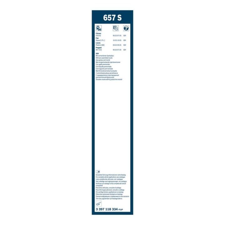 Twin Rüzgarlıklı Silecek Seti 650/650 MM Peugeot 807 Citroen C8 Lancia Phedra İçin (2002-2007) - Bosch 3397118334