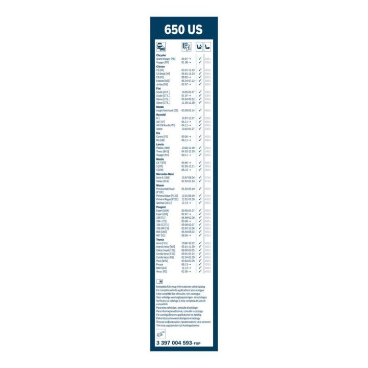 Twin Rüzgarlıklı Tekli Silecek 650 MM Expert H-1 807 Scudo İçin (1998-2007) - BOSCH 3397004593