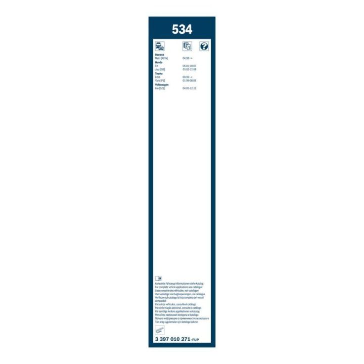 Twin Silecek Seti 530/380 MM Toyota Yaris Honda Jazz Matiz Fox İçin (1998-2008) - BOSCH 3397010271
