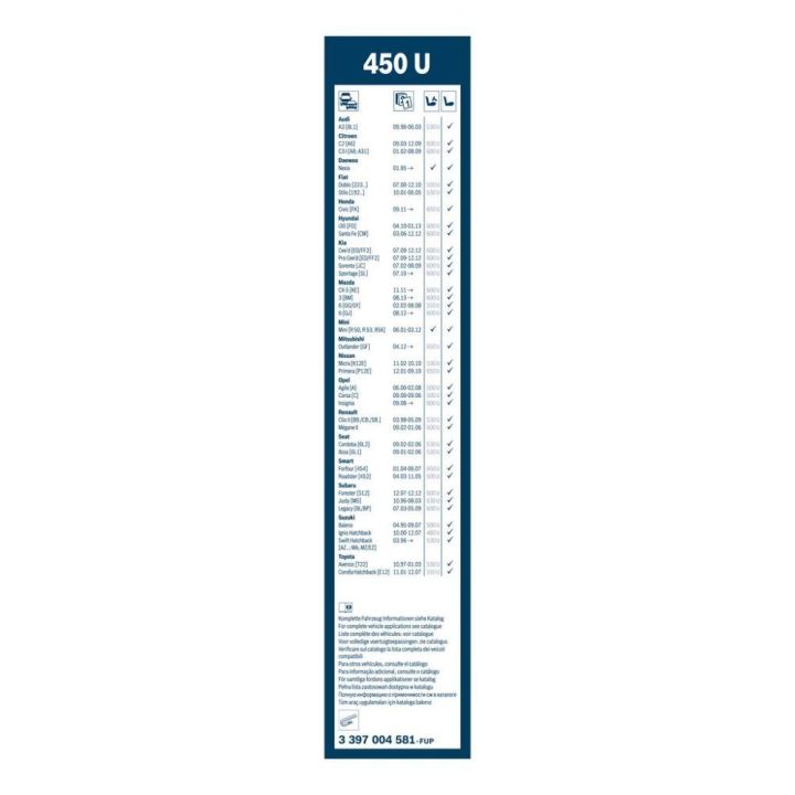 Twin Tekli Silecek Citroen C15 Opel Insignia İçin 450 MM (1986-) - BOSCH 3397004581