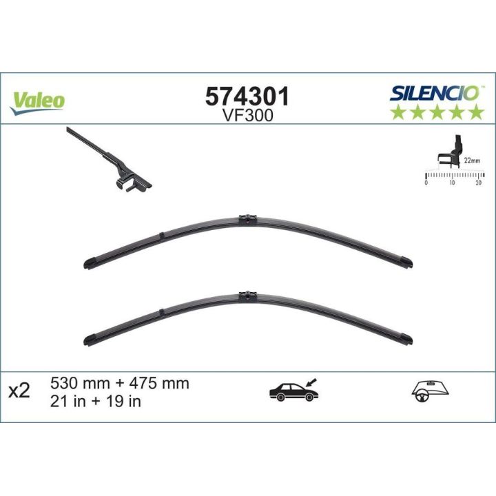 X-TRM Flat Silecek Takımı (530+475) VW Polo IV (2001-2012) - VALEO 574301