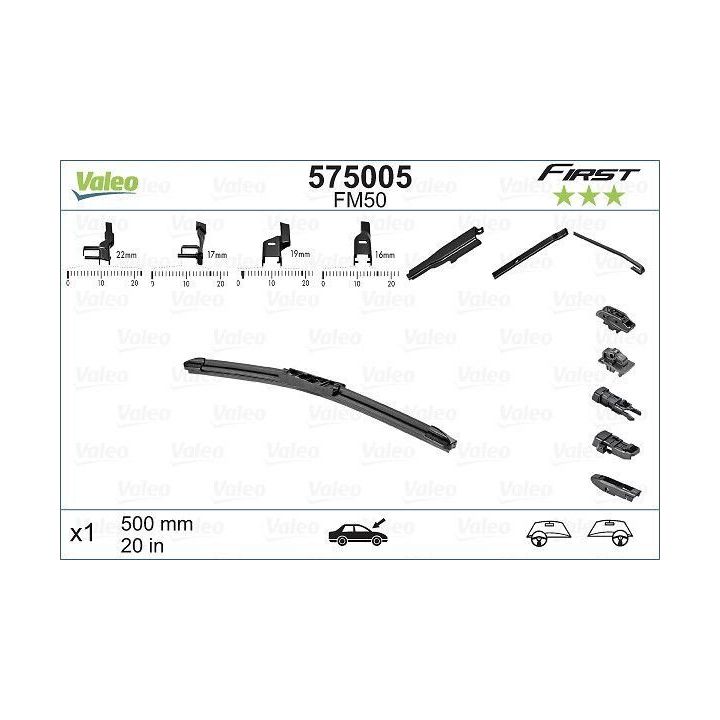 Valeo First Muz Tipi Silecek Süpürgesi 500mm VFB50 - Valeo 575005