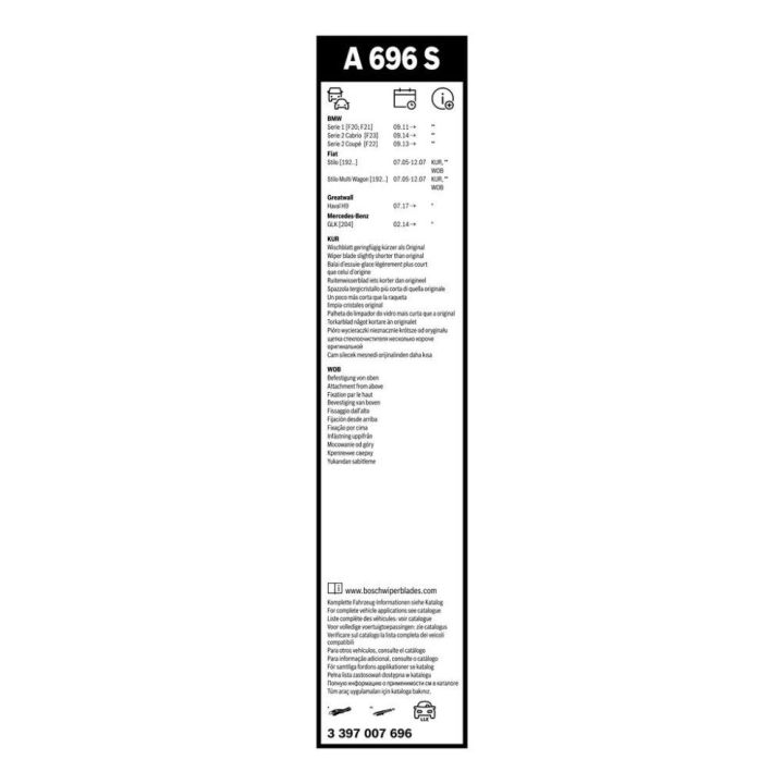Silecek Süpürgesi Takımı Aerotwin 550/450 MM BMW 118 F20 Serisi İçin - BOSCH 3397007696