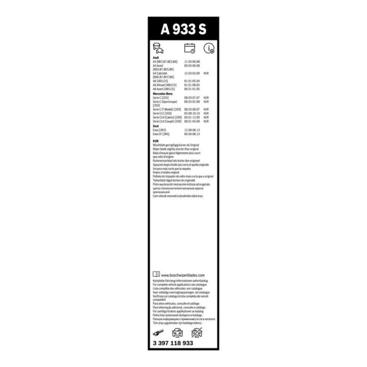 Ön Silecek Süpürgesi Aerotwin 550/500 MM MB W203 CL203 S203 C209 A209 Audi A4 İçin - BOSCH 3397118933