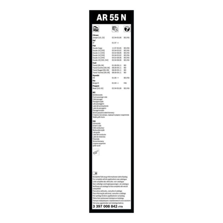 Silecek Süpürgesi Aerotwin AR55N (550MM) Transit Ducato İçin (2000 ve Sonrası) - BOSCH 3397008842