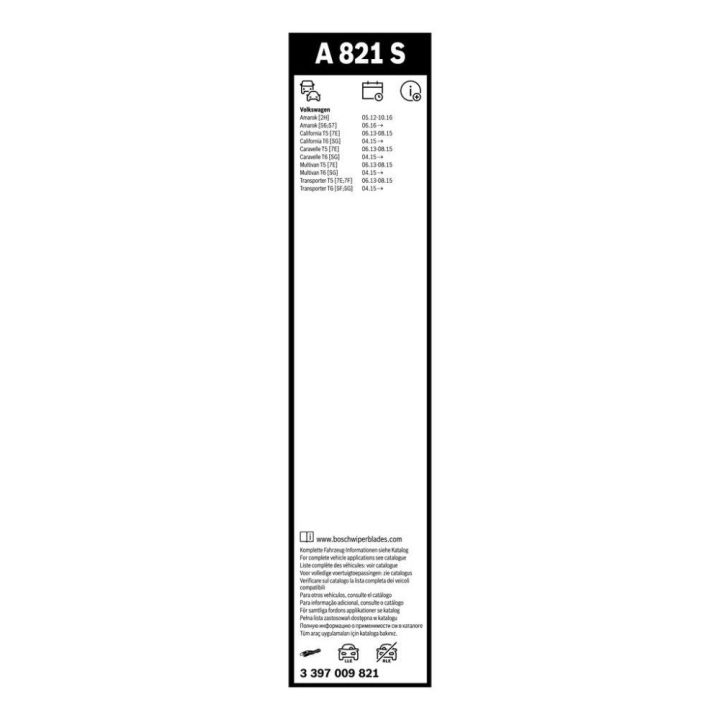 Bosch Aerotwin Silecek Süpürgesi Takımı 600-600MM VW Transporter T6 İçin - Bosch 3397009821