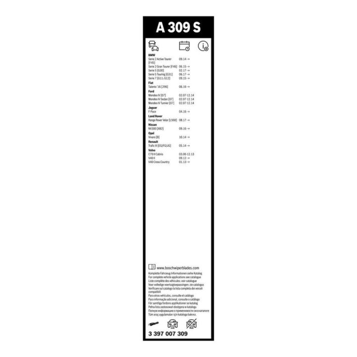 Aerotwin Ön Muz Tipi Silecek Takımı BMW Ford Volvo Opel Renault İçin 650-475mm - BOSCH 3397007309