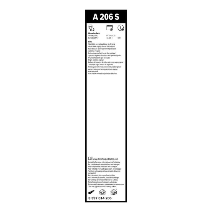 Aerotwin Silecek Seti Mercedes B Serisi İçin (2011-) 650/475 mm - BOSCH 3397014206
