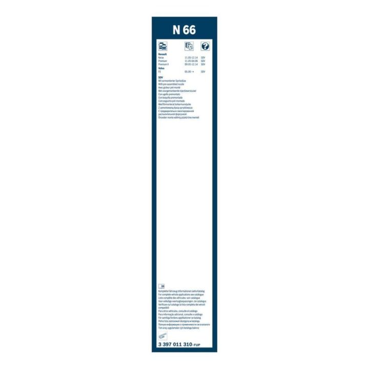 Fıskiyeli Twin Ön Silecek Süpürgesi 650mm Renault Premium Lander Kerax Volvo FE Serisi İçin (2000-) - BOSCH 3397011310