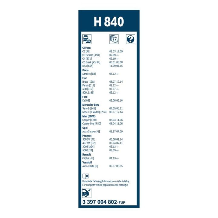Arka Silecek Süpürgesi (290 MM) Mercedes W246 S204 Opel Astra G Peugeot 407 508 308 İçin - Bosch 3397004802