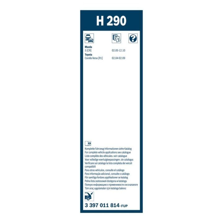 Arka Cam Sileceği Plastik (290 MM) Toyota Corolla Verso Mazda 3 İçin - Bosch 3397011814