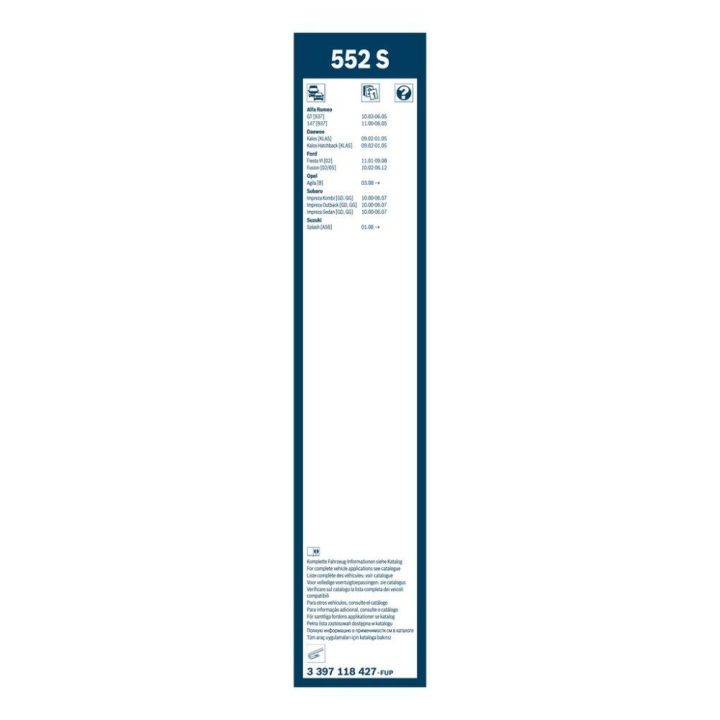 Twin Rüzgarlıklı Silecek Seti 550/400mm Ford Focus Fiesta İçin (1998-) - BOSCH 3397118427