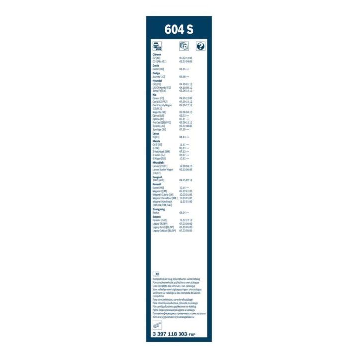 Twin Rüzgarlıklı Silecek Seti 600/450 Mm Megane II Laguna I C2 C3 İçin - Bosch 3397118303