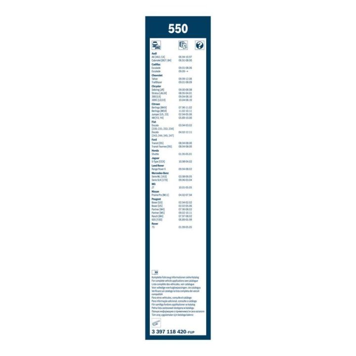 Ön Cam Silecek Takımı Twin 550/550 Mm A6 100 Berlingo Jumper Range Rover II Ml Serisi İçin (1994-2002) - Bosch 3397118420