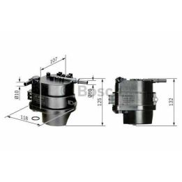 Mazot Filtresi Isıtıcısız Peugeot Citroen Ford Fiesta Fusion 1.4 HDI TDCI (2002-) - BOSCH 0450907007