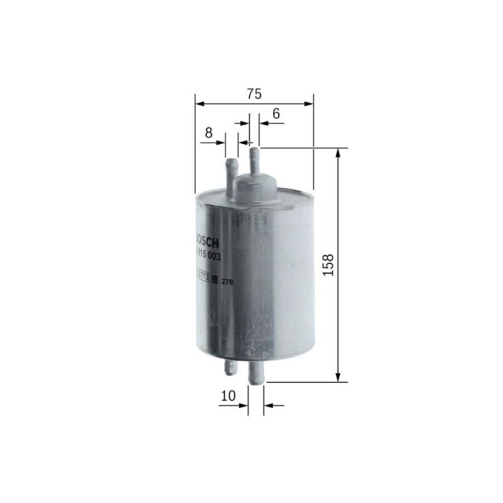 Benzin Yakıt Filtresi Mercedes C E CLK SLK SL S CLC M111-M273 Motorlar İçin (Çift Çıkışlı) - BOSCH 0450915003