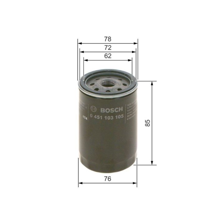 Yağ Filtresi Mercedes M103 W201 W124 S124 W126 R129 Modelleri İçin - BOSCH 0451103105