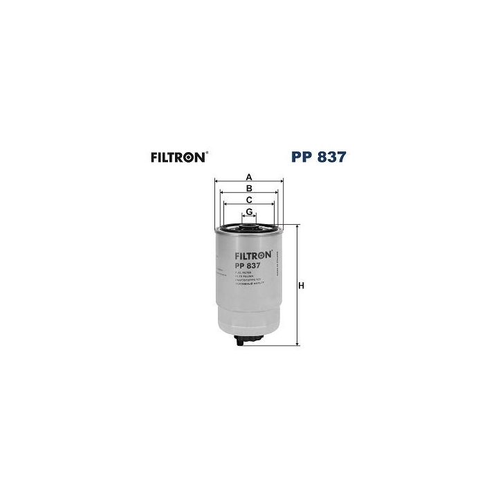 Yakıt Filtresi (Dizel) Fiat Ducato / Peugeot Boxer / Citroen Jumper 2.5D / Opel Combo 1.5D,1.7d (1998-2002) - Filtron PP837
