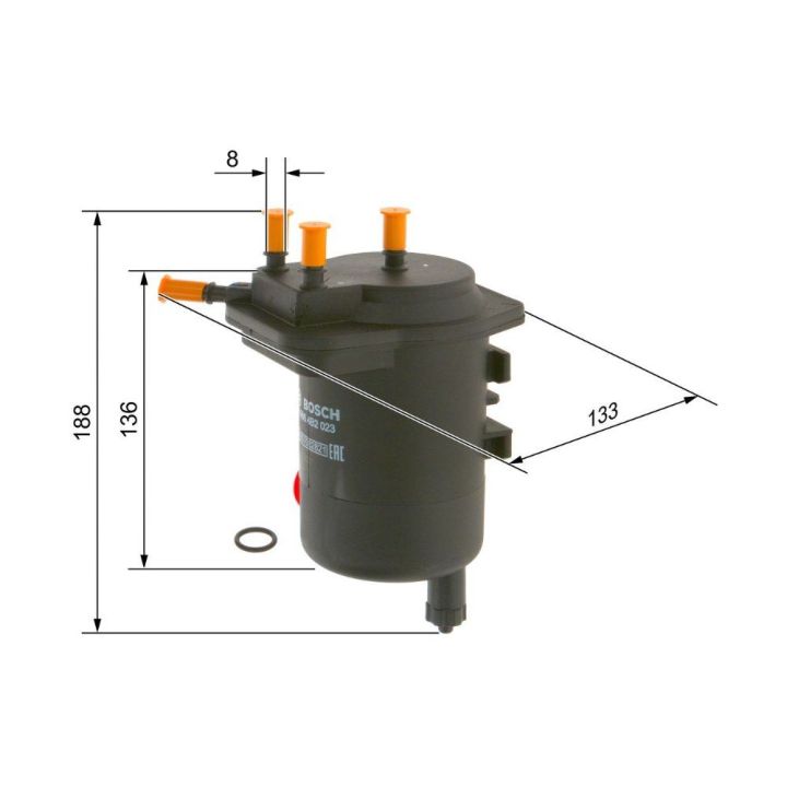 Yakıt Filtresi Renault Clio II Symbol Kangoo Nissan Note Micra Suzuki Jimny 1.5DCI - Bosch 09864B2023