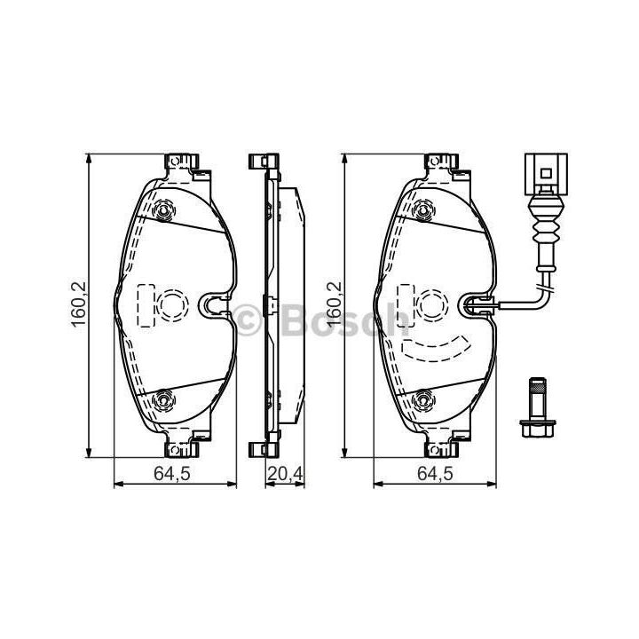 Ön Fren Balatası Vw Golf VII Audi A3 Seat Leon Skoda Octavia (2012-) - Bosch 0986494660