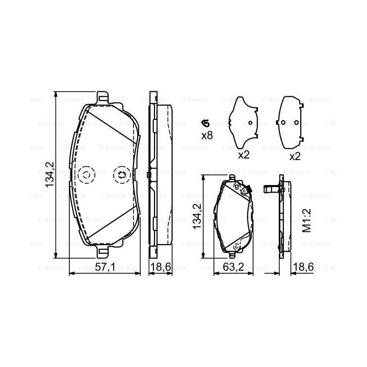 Ön Fren Balatası Toyota Corolla Auris Hibrit (2012-) - Bosch 0986494676