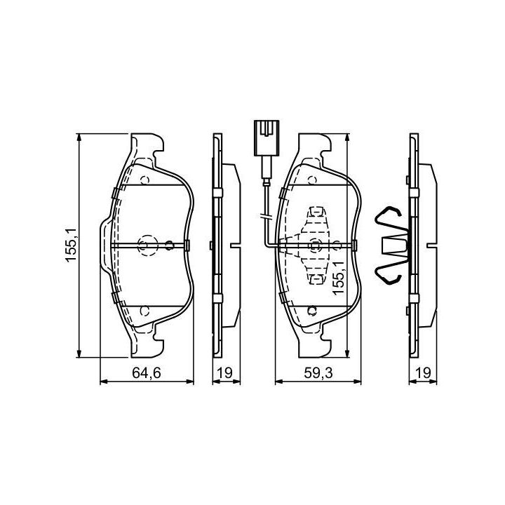 Ön Fren Balatası Alfa Romeo Giulietta Spor Paket Olmayan (2010-) - Bosch 0986494682