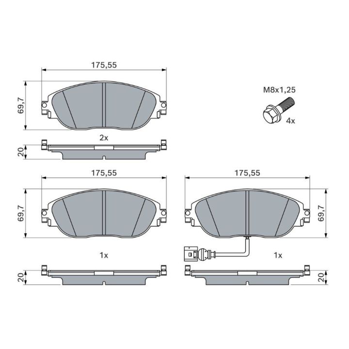 Ön Fren Balatası Seat Alhambra ve Vw Sharan (2010-) - Bosch 0986494704