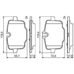 Arka Fren Balatası Bmw F10 F11 N53 N57 İçin - Bosch 0986494759