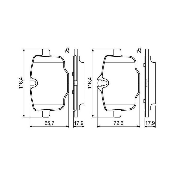 Arka Fren Balatası Bmw F10 F11 N53 N57 İçin - Bosch 0986494759