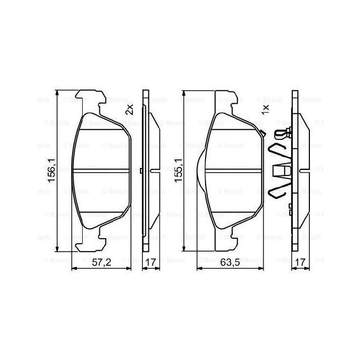Ön Fren Balatası Honda Civic Hatchback 1.8 1.6 İçin (2011-) - Bosch 0986494785