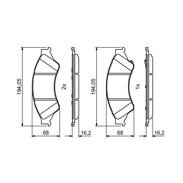Ön Fren Balatası Ford Ranger İçin (2011-) - Bosch 0986494791