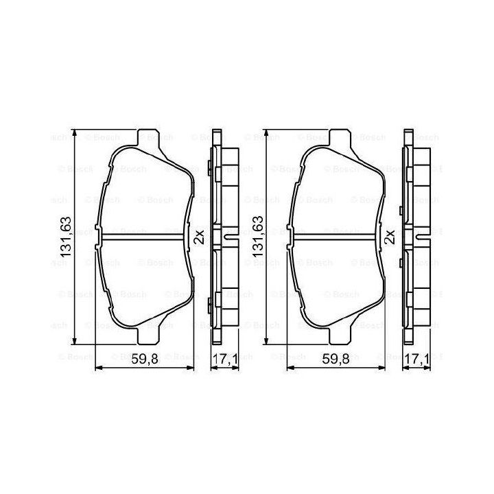 Ön Fren Balatası Ford Transit Courier Fiesta B-Max İçin (2012-2023) - Bosch 0986494792