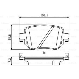 Arka Fren Balatası Audi A1 S1 İçin (2014-) - Bosch 0986494797