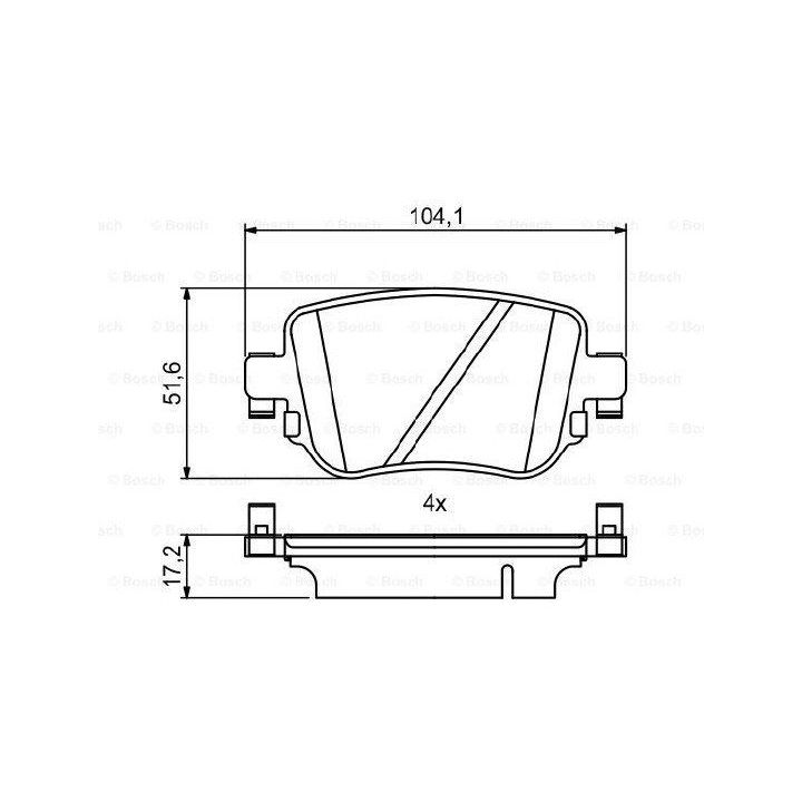 Arka Fren Balatası Audi A1 S1 İçin (2014-) - Bosch 0986494797