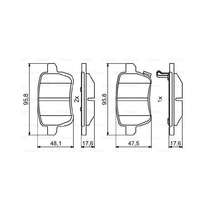 Arka Fren Balatası Fiat Egea Tipo 500L (2012-) - BOSCH 0986494802